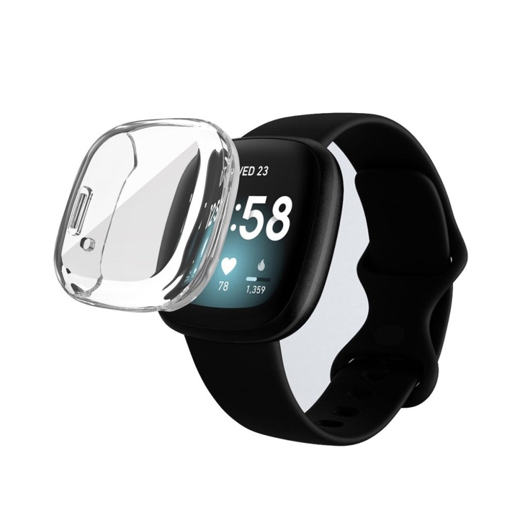 Mega Fed Fitbit Versa 3 Silikone Cover - Gennemsigtig#serie_1