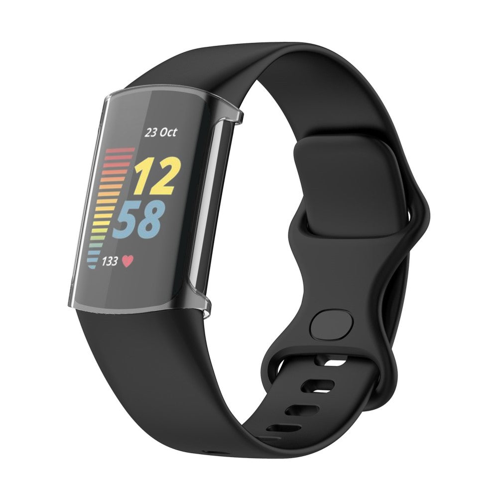 Fed Silikone Cover til Fitbit Charge 5 - Gennemsigtig#serie_5