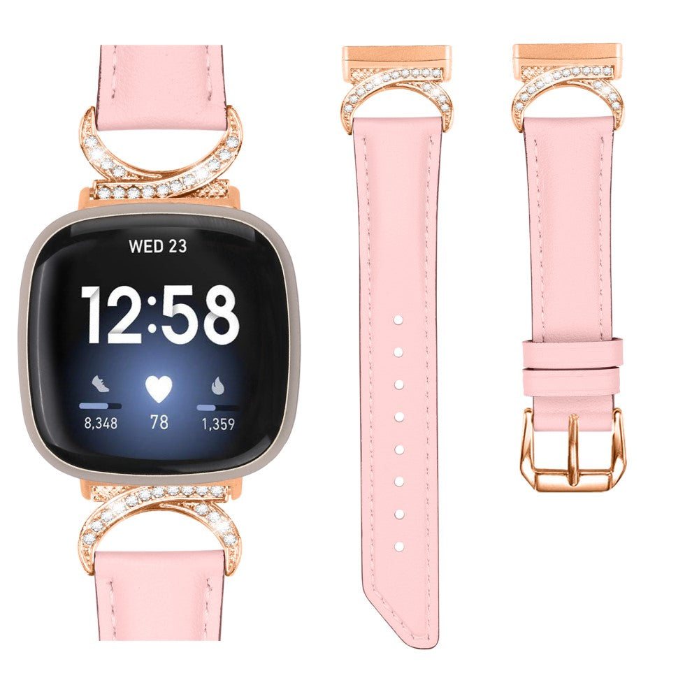 Helt Vildt Flot Kunstlæder Universal Rem passer til Fitbit Smartwatch - Pink#serie_2