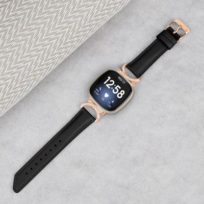 Helt Vildt Flot Kunstlæder Universal Rem passer til Fitbit Smartwatch - Sort#serie_3