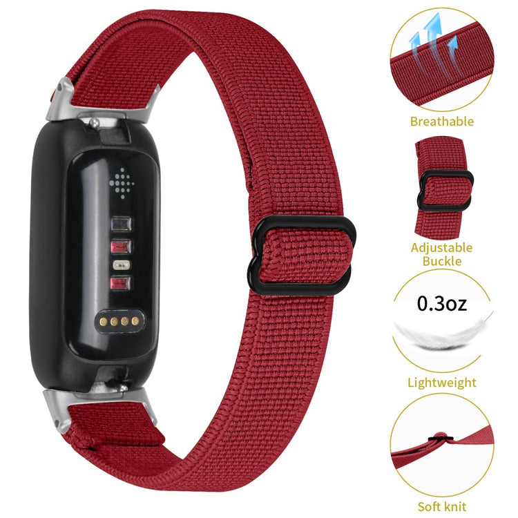 Cool Metal Og Nylon Rem passer til Fitbit Inspire 3 - Rød#serie_15