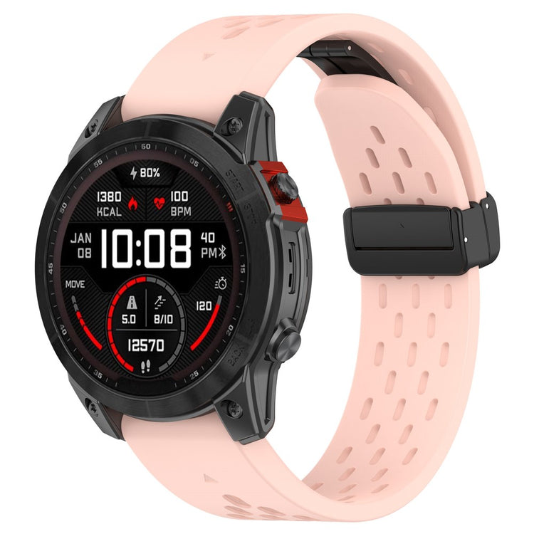 Super Smuk Metal Og Silikone Universal Rem passer til Smartwatch - Pink#serie_6