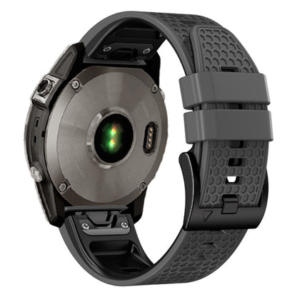 26mm dual-color dot texture silicone strap for Garmin Watch - Charcoal Grey+Black#serie_9