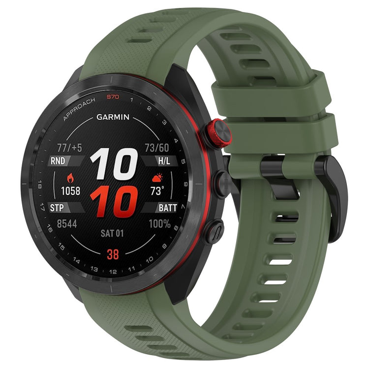 Metal Og Silikone Universal Rem passer til Garmin Approach S70 (47mm) / Garmin Approach S70 Series - Grøn#serie_2