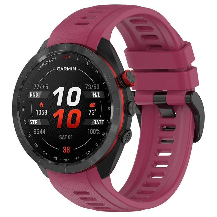 Metal Og Silikone Universal Rem passer til Garmin Approach S70 (47mm) / Garmin Approach S70 Series - Rød#serie_7