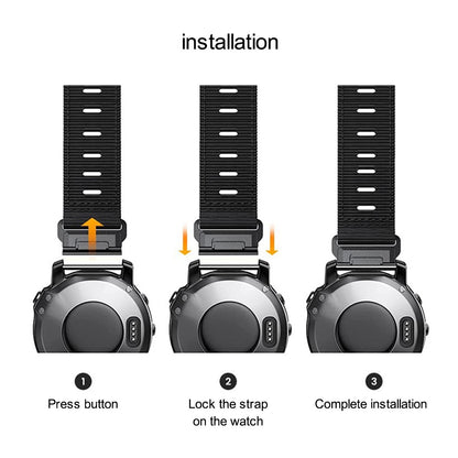 Nylon strap for Amazfit / Garmin and Coros watch - Black#serie_2