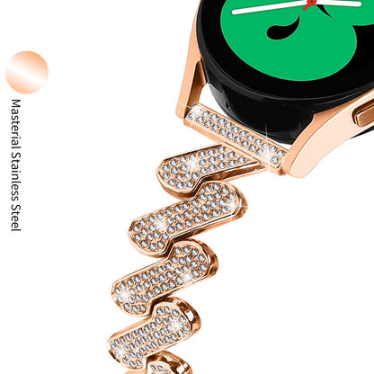Fed Metal Og Rhinsten Rem passer til Amazfit Cheetah Square - Pink#serie_3