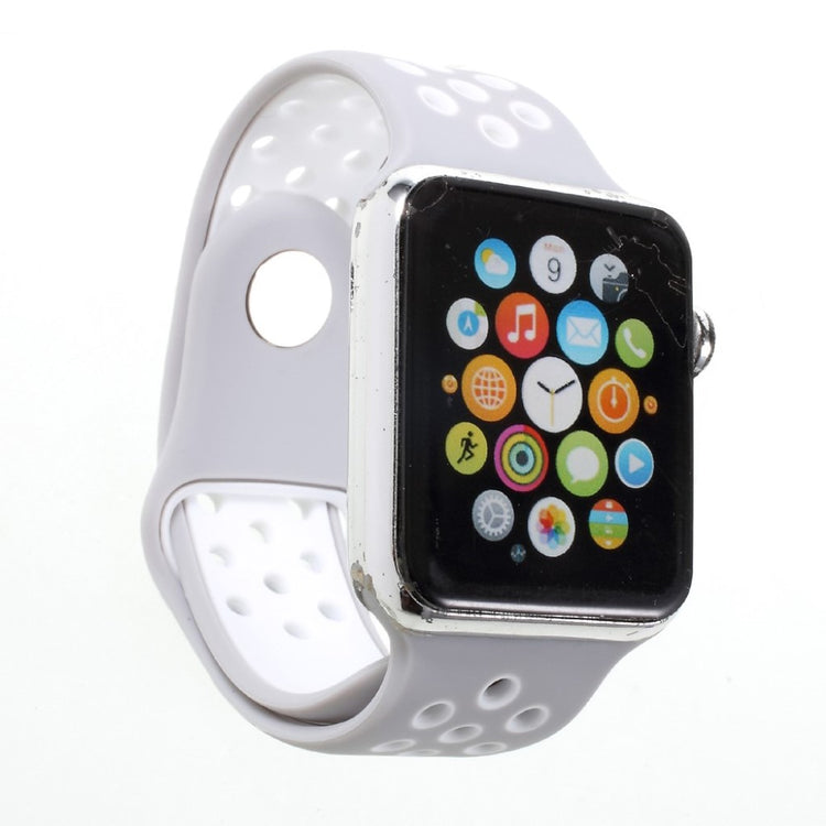Helt vildt rart Apple Watch Series 1-3 42mm Silikone Rem - Sølv#serie_8