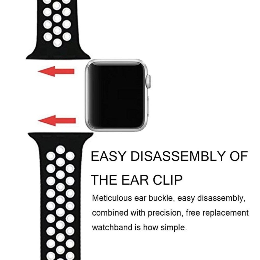 Super skøn Apple Watch Series 1-3 38mm Silikone Rem - Hvid#serie_4