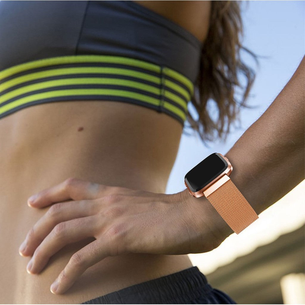 Pænt Fitbit Versa Metal Rem - Guld#serie_1