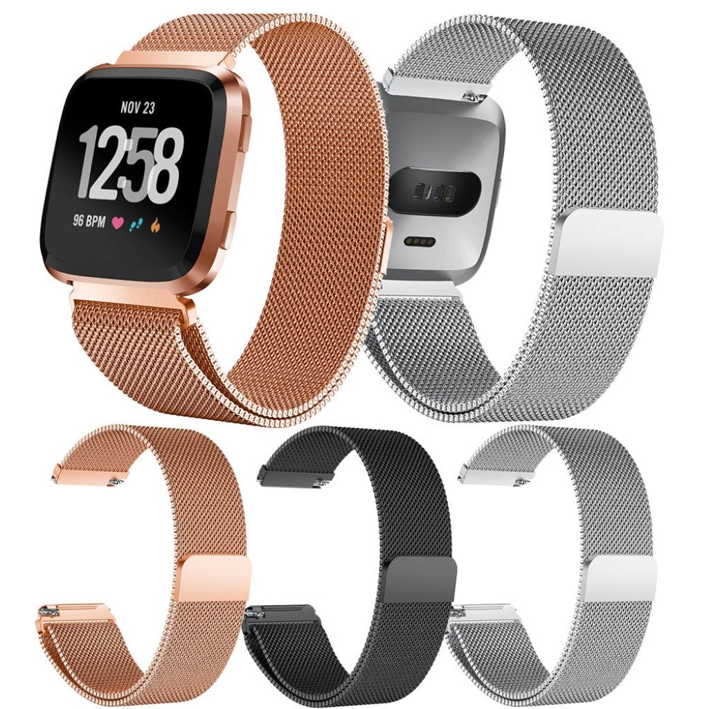 Pænt Fitbit Versa Metal Rem - Sort#serie_3