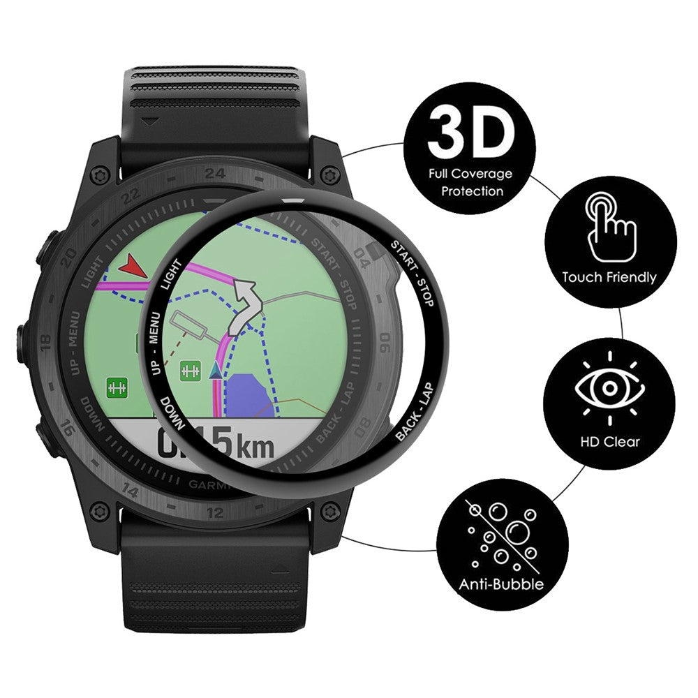 2stk Garmin Tactix 7 / Garmin Tactix 7 Pro Plastik  3D Kurvet Skærmbeskytter - Gennemsigtig#serie_207