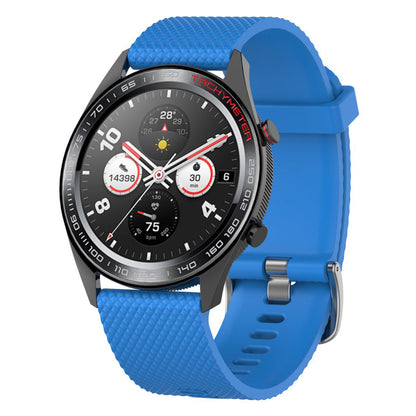 Huawei Watch GT / Samsung Galaxy Watch 46mm rhombus texture silicone watch band - Blue#serie_7