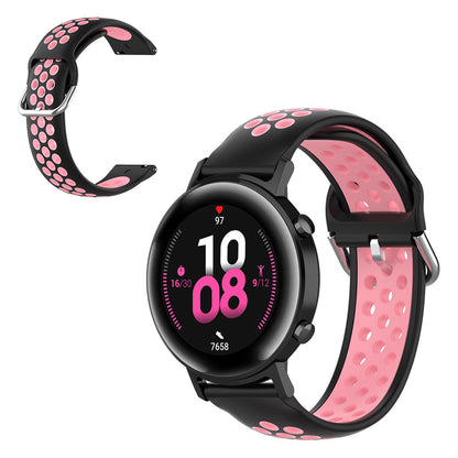 20mm Universal bi-color silicone watch strap - Black / Pink#serie_4