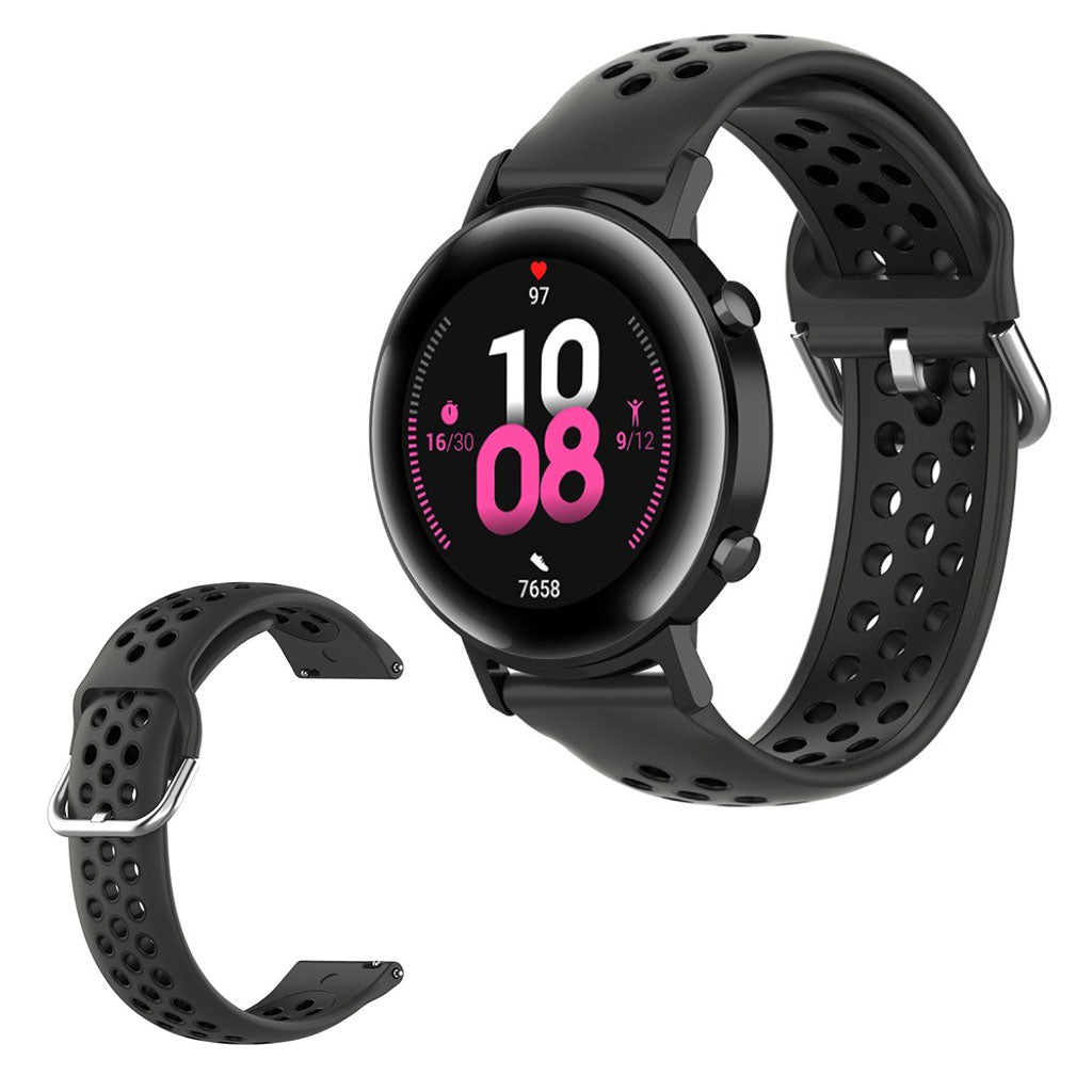 Kønt Amazfit Youth / Huawei Watch GT 2 42mm Silikone Rem - Sort#serie_2