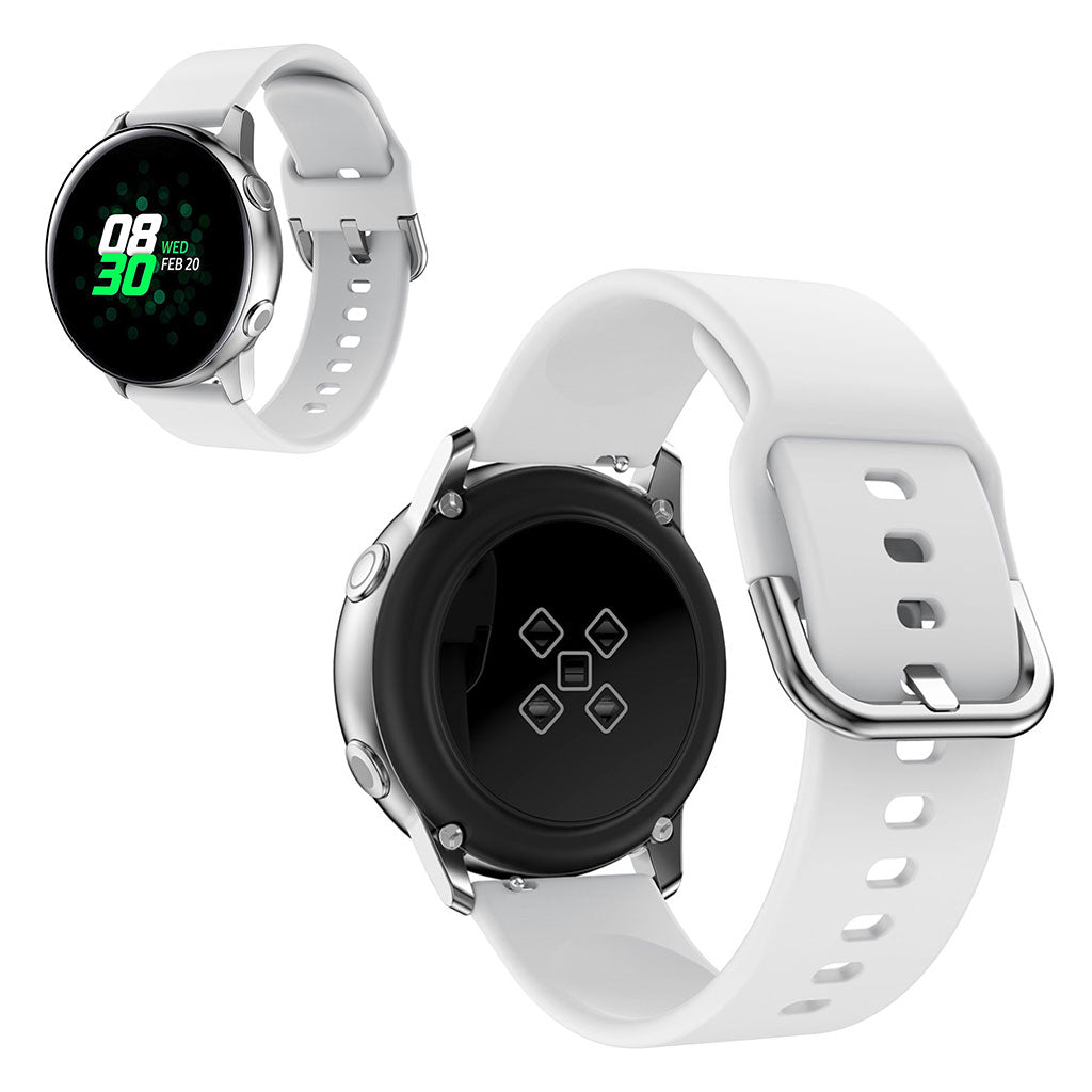 20mm Universal silicone watch band - White#serie_1