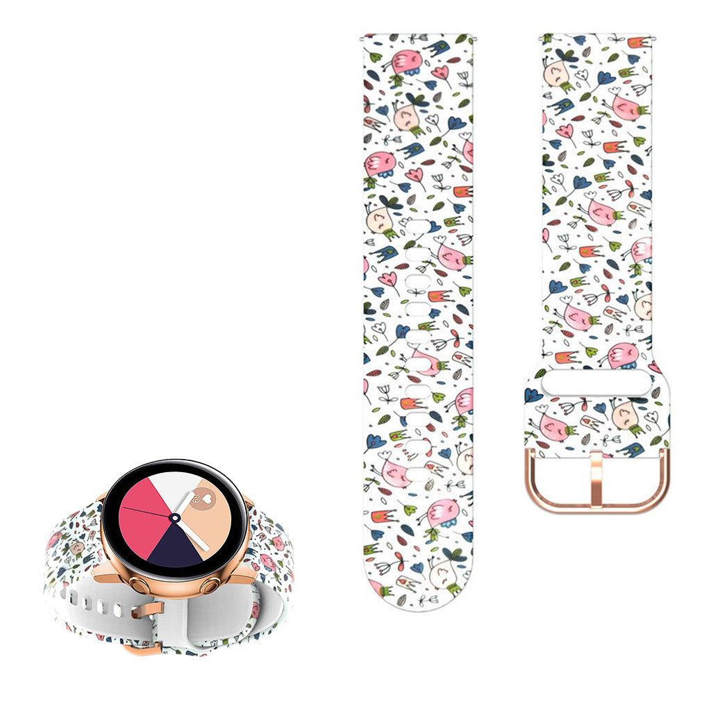 22mm Universal cool pattern silicone watch strap - Birds#serie_20