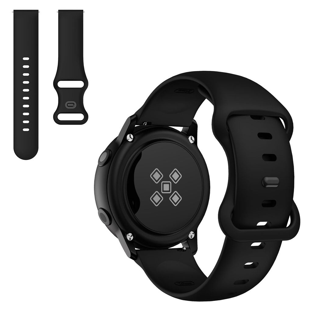 22mm Universal simple silicone watch strap - Black#serie_1