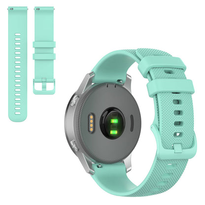 22mm Universal grid texture silicone watch strap - Cyan#serie_9