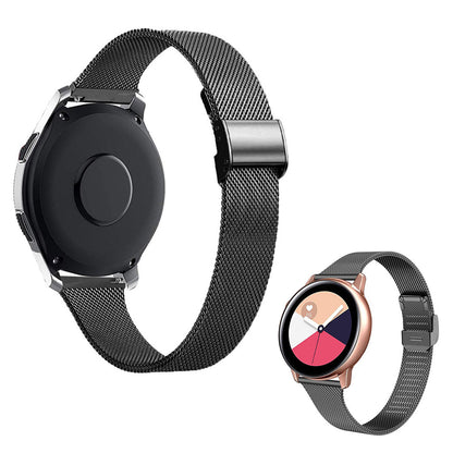 22mm Universal ultra thin stainless steel watch strap - Black#serie_1