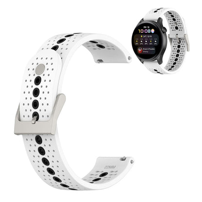 22mm dual color silicone watch strap for Samsung and Huawei watch - White / Black#serie_1