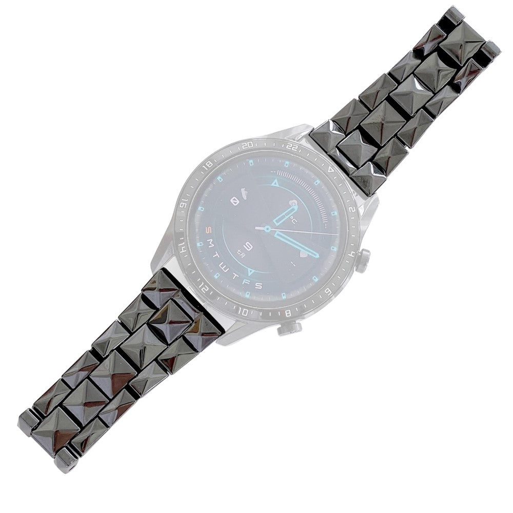 20mm Universal rhombus grid design watch strap - Black#serie_1