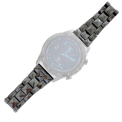 20mm Universal rhombus grid design watch strap - Black#serie_1