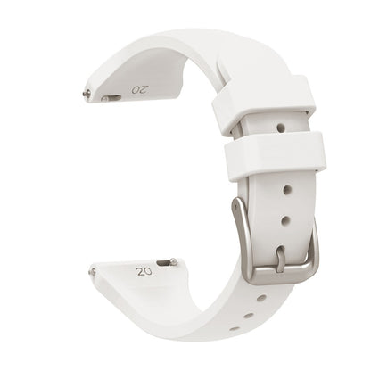 20mm Universal silicone watch strap - White#serie_13