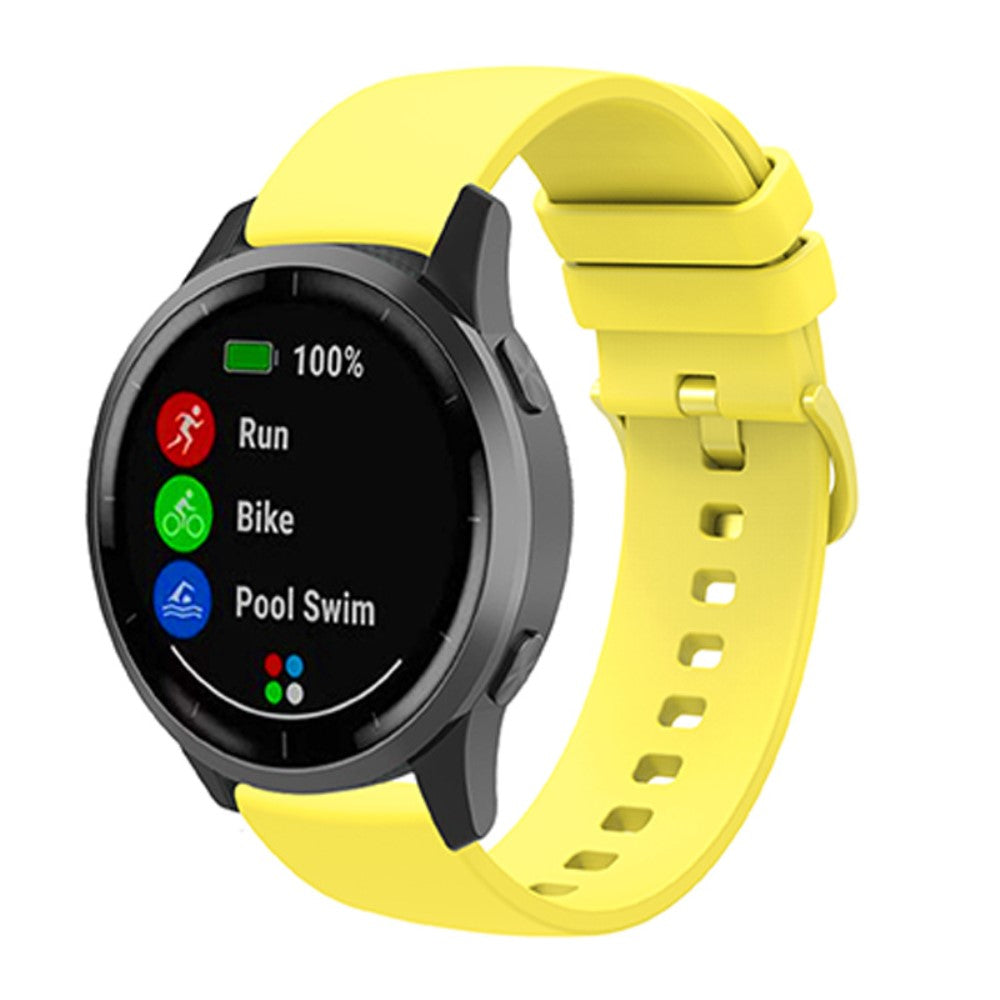 20mm Universal solid color silicone watch strap - Yellow#serie_5