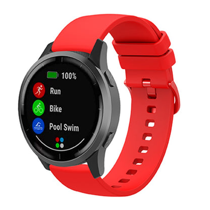 20mm Universal solid color silicone watch strap - Red#serie_6