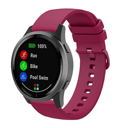 22mm Universal solid color silicone watch strap - Fuchsia#serie_1