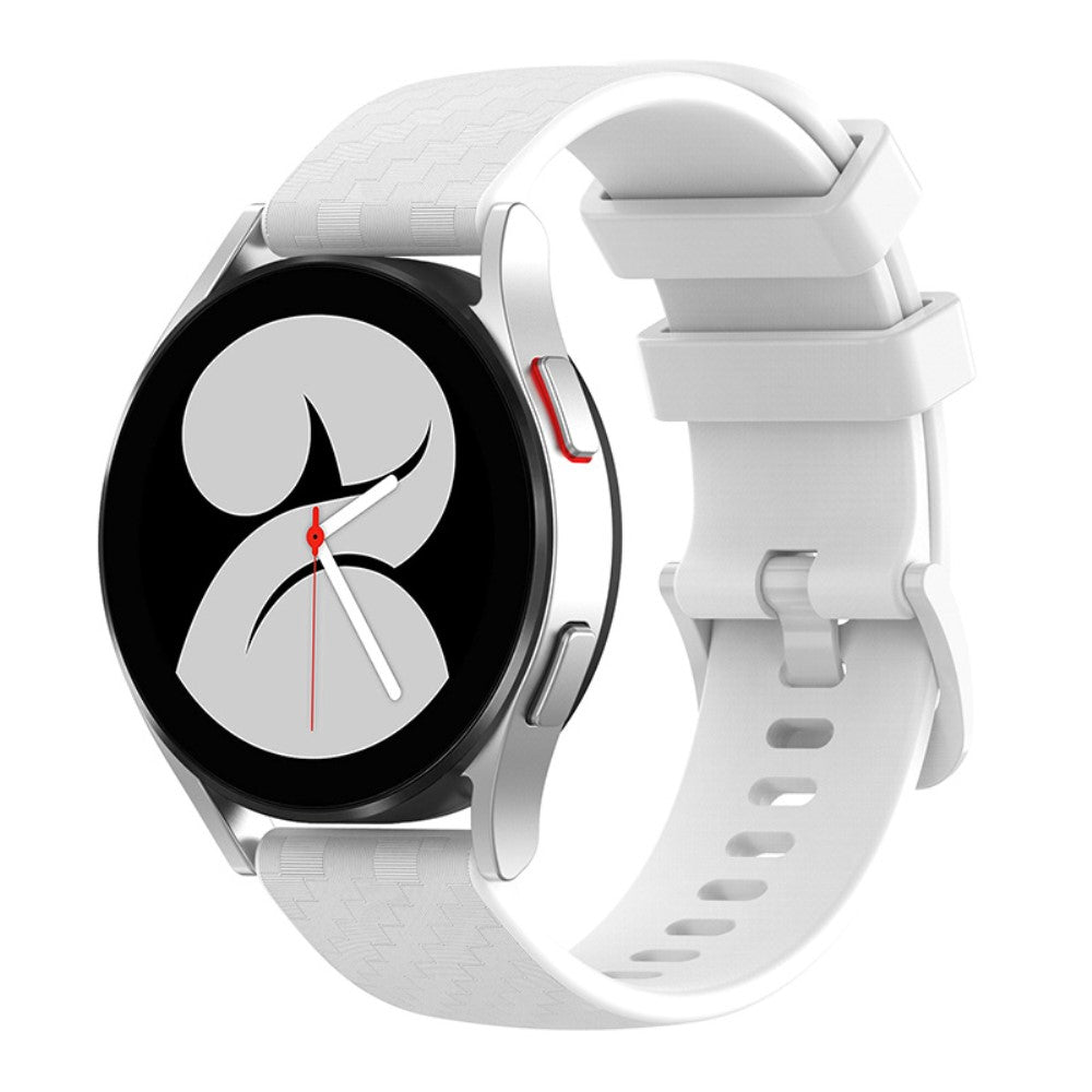 20mm Universal carbon fiber silicone watch strap - White#serie_7