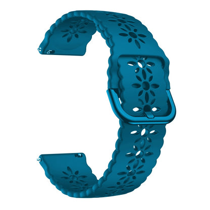 20mm Universal plum blossom silicone watch strap - Rock Cyan#serie_10