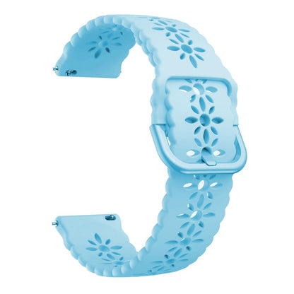 20mm Universal plum blossom silicone watch strap - Baby Blue#serie_7
