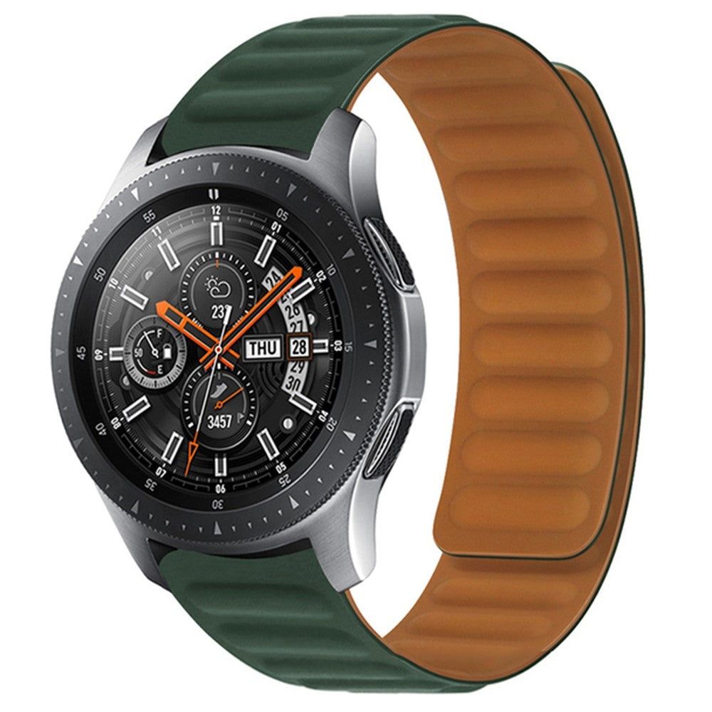 20mm Universal silicone magnetic lock watch strap - Blackish Green#serie_20