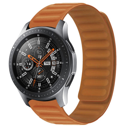 22mm Universal silicone magnetic lock watch strap - Golden-brown#serie_13