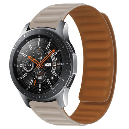 22mm Universal silicone magnetic lock watch strap - Khaki#serie_15
