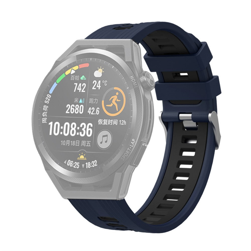 20mm Universal dual color silicone watch strap - Midnight Blue / Black#serie_11
