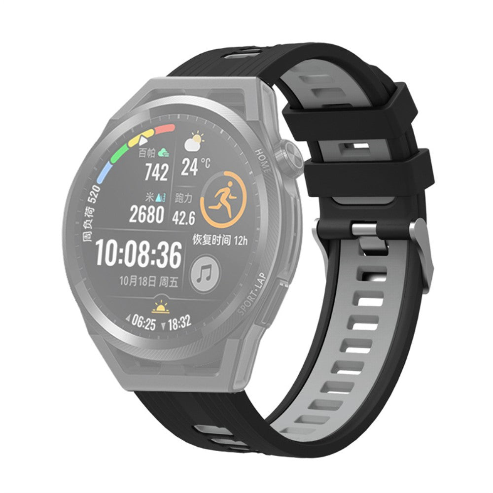 20mm Universal dual color silicone watch strap - Black / Grey#serie_5