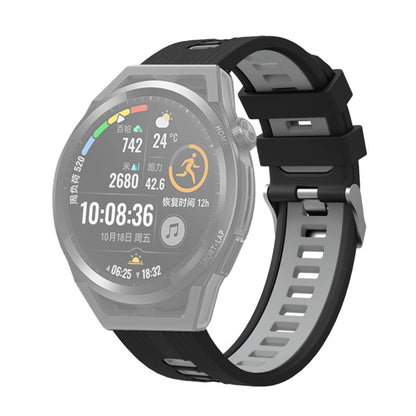 20mm Universal dual color silicone watch strap - Black / Grey#serie_5