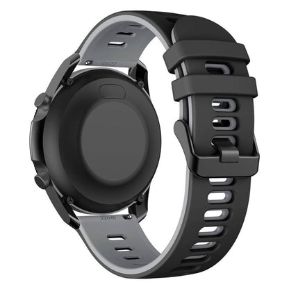 22mm Universal dual color silicone watch strap - Black / Grey#serie_1