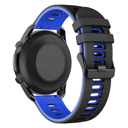 22mm Universal dual color silicone watch strap - Black / Blue#serie_5