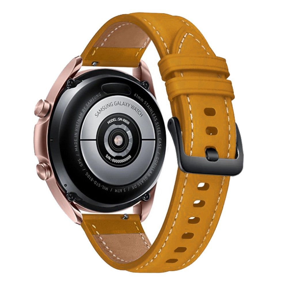 20mm Universal genuine leather watch strap with black buckle - Light Brown#serie_2