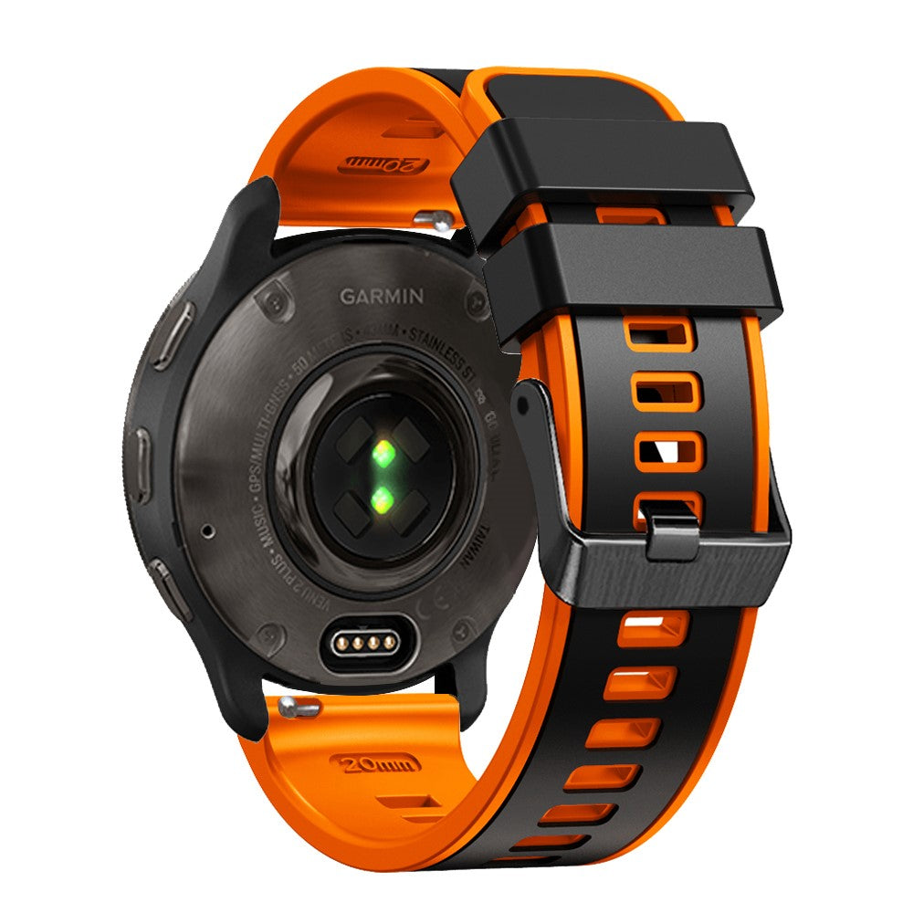 20mm Universal dual color watch strap - Black / Orange#serie_3