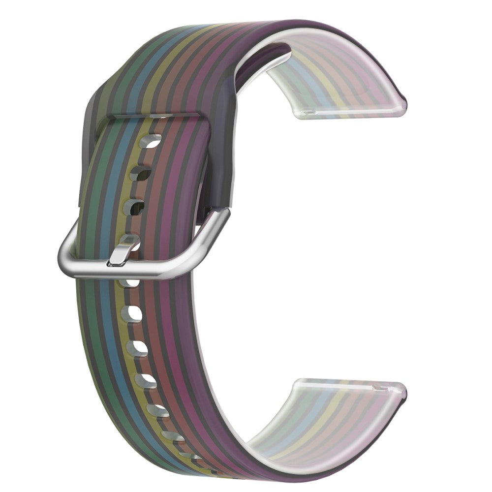 20mm Universal rainbow color silicone watch strap - Black Rainbow#serie_2