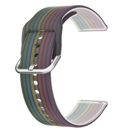 20mm Universal rainbow color silicone watch strap - Black Rainbow#serie_2