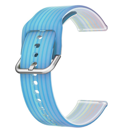 20mm Universal rainbow color silicone watch strap - Blue Rainbow#serie_4