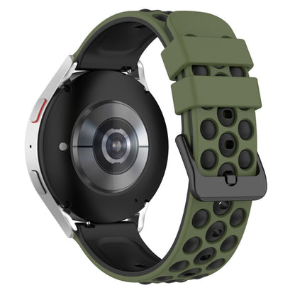 22mm Universal silicone watch strap - Army Green / Black#serie_8