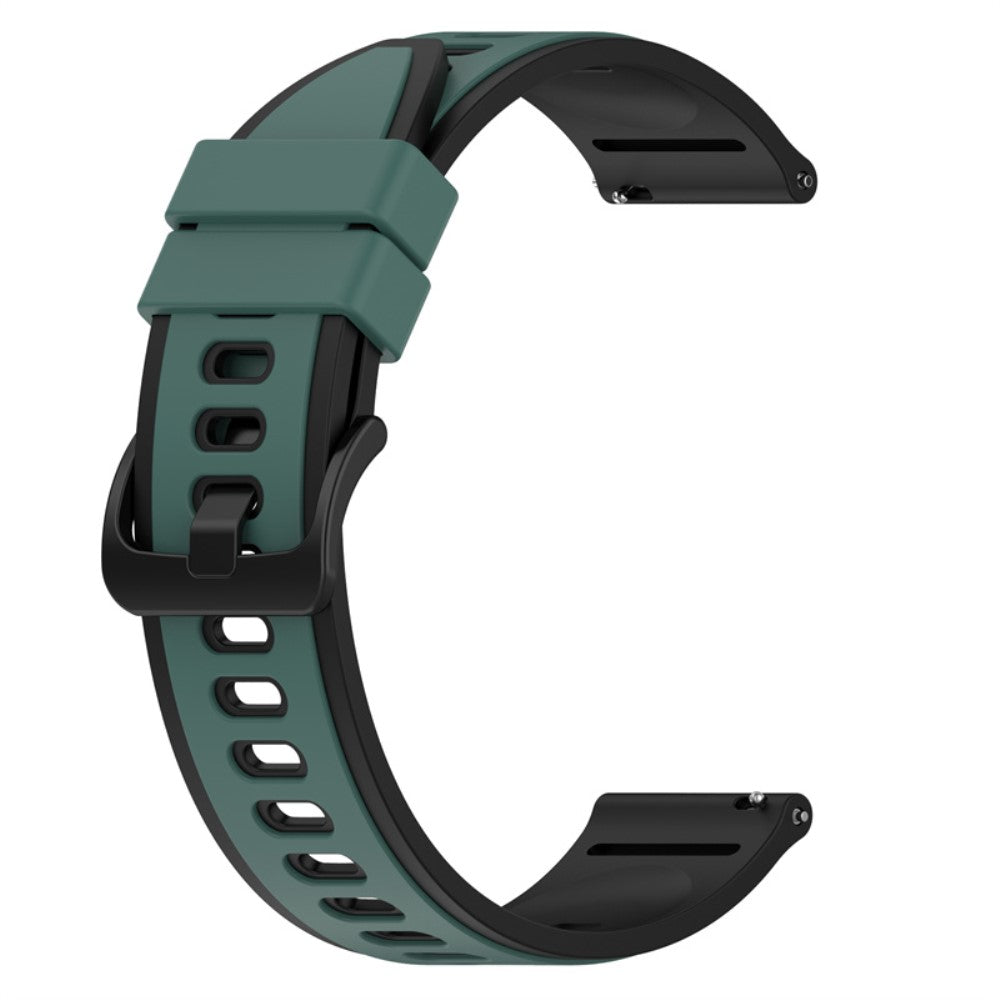 22mm Universal dual color silicone watch strap - Olive Green / Black#serie_2