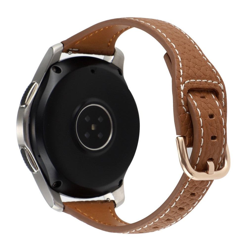 22mm Universal litchi genuine leather watch strap - Brown#serie_6